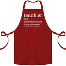 Teacher Maths English Science Sport Funny Cotton Apron 100% Organic Maroon