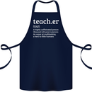 Teacher Maths English Science Sport Funny Cotton Apron 100% Organic Navy Blue