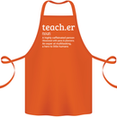 Teacher Maths English Science Sport Funny Cotton Apron 100% Organic Orange