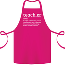 Teacher Maths English Science Sport Funny Cotton Apron 100% Organic Pink