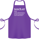 Teacher Maths English Science Sport Funny Cotton Apron 100% Organic Purple