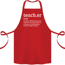 Teacher Maths English Science Sport Funny Cotton Apron 100% Organic Red
