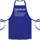 Teacher Maths English Science Sport Funny Cotton Apron 100% Organic Royal Blue