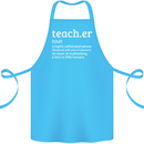 Teacher Maths English Science Sport Funny Cotton Apron 100% Organic Turquoise