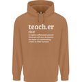 Teacher Maths English Science Sport Funny Mens 80% Cotton Hoodie Caramel Latte