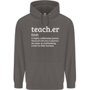 Teacher Maths English Science Sport Funny Mens 80% Cotton Hoodie Charcoal