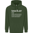 Teacher Maths English Science Sport Funny Mens 80% Cotton Hoodie Forest Green