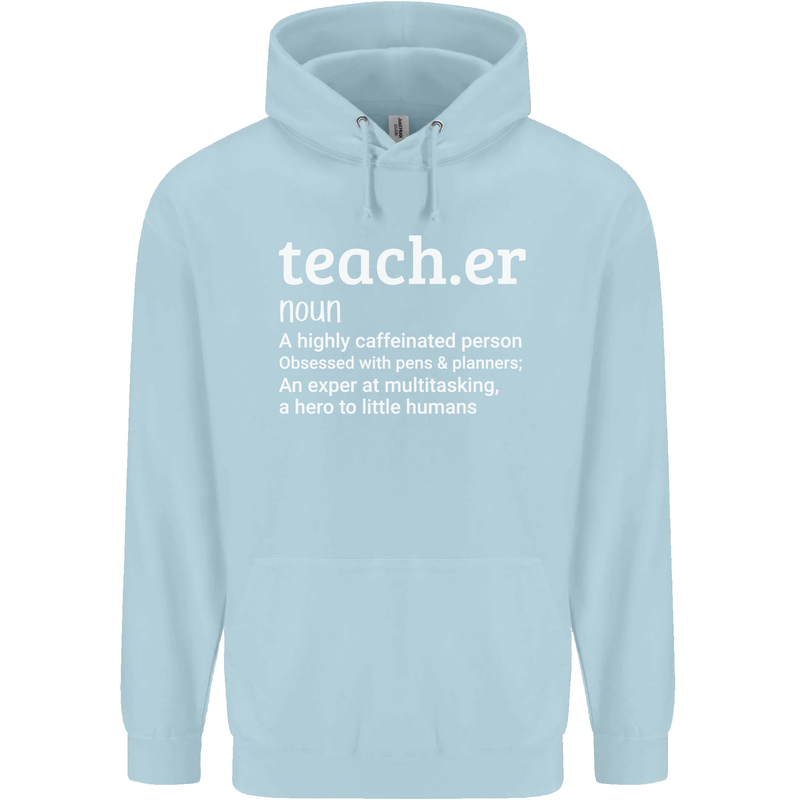 Teacher Maths English Science Sport Funny Mens 80% Cotton Hoodie Light Blue