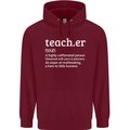 Teacher Maths English Science Sport Funny Mens 80% Cotton Hoodie Maroon