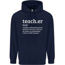 Teacher Maths English Science Sport Funny Mens 80% Cotton Hoodie Navy Blue