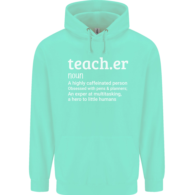 Teacher Maths English Science Sport Funny Mens 80% Cotton Hoodie Peppermint