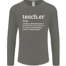 Teacher Maths English Science Sport Funny Mens Long Sleeve T-Shirt Charcoal