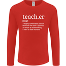 Teacher Maths English Science Sport Funny Mens Long Sleeve T-Shirt Red