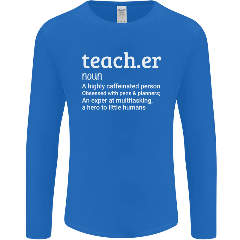 Teacher Maths English Science Sport Funny Mens Long Sleeve T-Shirt Royal Blue