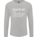 Teacher Maths English Science Sport Funny Mens Long Sleeve T-Shirt Sports Grey