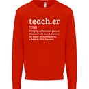 Teacher Maths English Science Sport Funny Mens Sweatshirt Jumper Bright Red