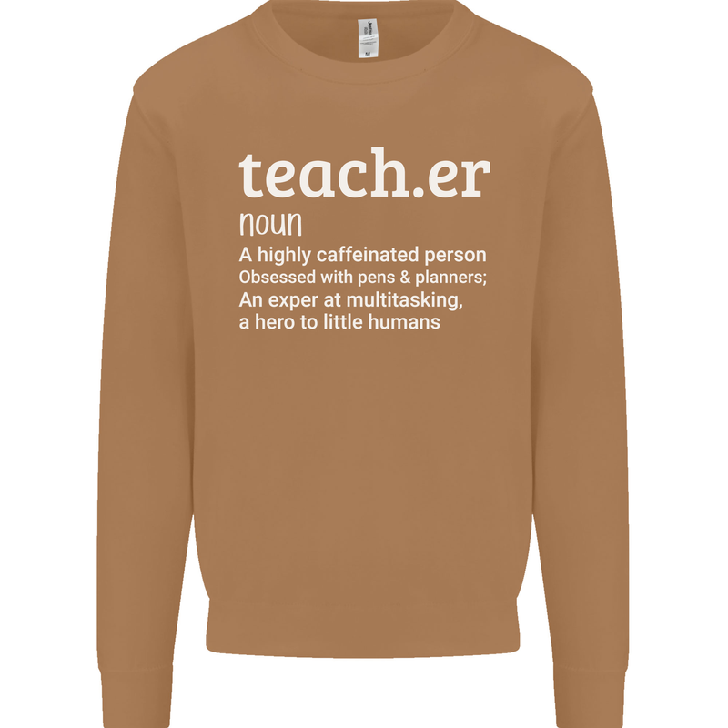 Teacher Maths English Science Sport Funny Mens Sweatshirt Jumper Caramel Latte