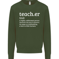 Teacher Maths English Science Sport Funny Mens Sweatshirt Jumper Forest Green