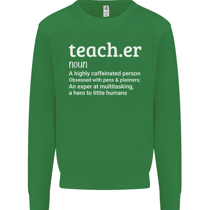 Teacher Maths English Science Sport Funny Mens Sweatshirt Jumper Irish Green