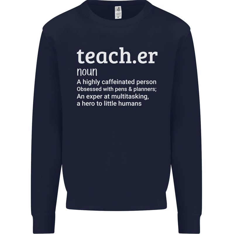 Teacher Maths English Science Sport Funny Mens Sweatshirt Jumper Navy Blue
