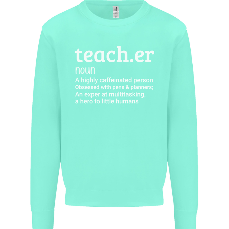 Teacher Maths English Science Sport Funny Mens Sweatshirt Jumper Peppermint