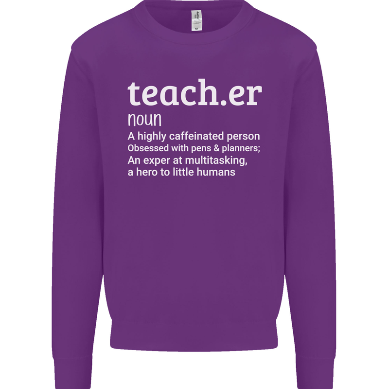 Teacher Maths English Science Sport Funny Mens Sweatshirt Jumper Purple