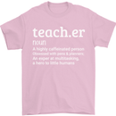 Teacher Maths English Science Sport Funny Mens T-Shirt Cotton Gildan Light Pink