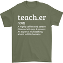 Teacher Maths English Science Sport Funny Mens T-Shirt Cotton Gildan Military Green