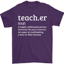 Teacher Maths English Science Sport Funny Mens T-Shirt Cotton Gildan Purple