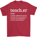 Teacher Maths English Science Sport Funny Mens T-Shirt Cotton Gildan Red