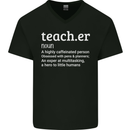 Teacher Maths English Science Sport Funny Mens V-Neck Cotton T-Shirt Black
