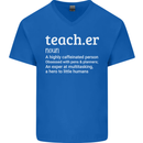 Teacher Maths English Science Sport Funny Mens V-Neck Cotton T-Shirt Royal Blue