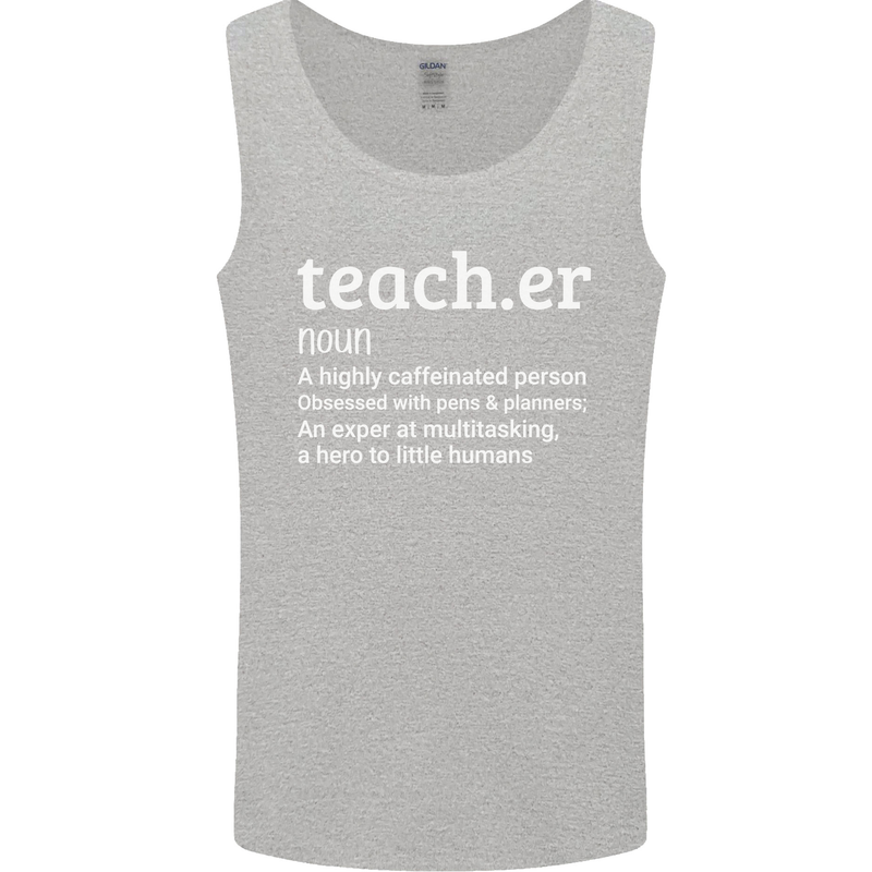 Teacher Maths English Science Sport Funny Mens Vest Tank Top Sports Grey