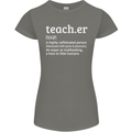 Teacher Maths English Science Sport Funny Womens Petite Cut T-Shirt Charcoal
