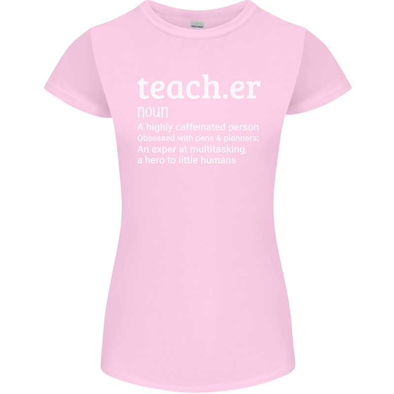 Teacher Maths English Science Sport Funny Womens Petite Cut T-Shirt Light Pink