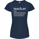 Teacher Maths English Science Sport Funny Womens Petite Cut T-Shirt Navy Blue