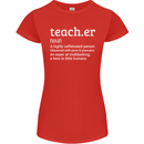 Teacher Maths English Science Sport Funny Womens Petite Cut T-Shirt Red