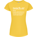 Teacher Maths English Science Sport Funny Womens Petite Cut T-Shirt Yellow