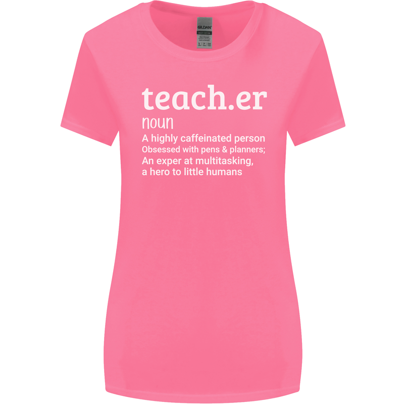Teacher Maths English Science Sport Funny Womens Wider Cut T-Shirt Azalea