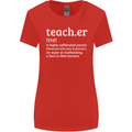 Teacher Maths English Science Sport Funny Womens Wider Cut T-Shirt Red