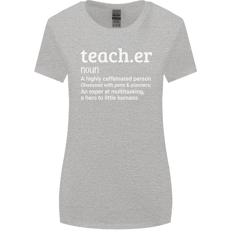 Teacher Maths English Science Sport Funny Womens Wider Cut T-Shirt Sports Grey