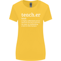 Teacher Maths English Science Sport Funny Womens Wider Cut T-Shirt Yellow