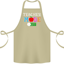 Teacher Mode Off Funny Teaching Holiday Cotton Apron 100% Organic Khaki