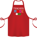 Teacher Mode Off Funny Teaching Holiday Cotton Apron 100% Organic Red