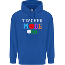 Teacher Mode Off Funny Teaching Holiday Mens 80% Cotton Hoodie Royal Blue