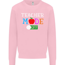 Teacher Mode Off Funny Teaching Holiday Mens Sweatshirt Jumper Light Pink