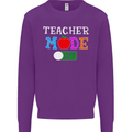 Teacher Mode Off Funny Teaching Holiday Mens Sweatshirt Jumper Purple