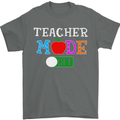 Teacher Mode Off Funny Teaching Holiday Mens T-Shirt Cotton Gildan Charcoal