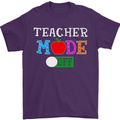 Teacher Mode Off Funny Teaching Holiday Mens T-Shirt Cotton Gildan Purple