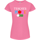 Teacher Mode Off Funny Teaching Holiday Womens Petite Cut T-Shirt Azalea